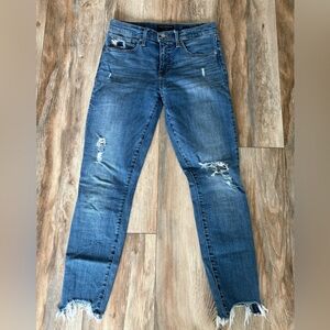 Lucky Brand skinny ankle distressed jeans